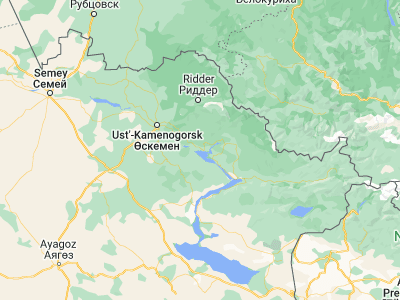 Map showing location of Zhanga Buqtyrma (49.6295, 83.52475)