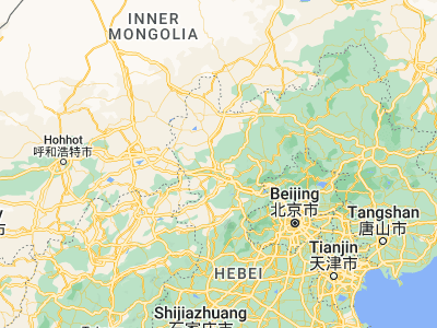 Map showing location of Zhangjiakou (40.81, 114.87944)