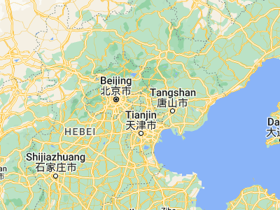 Map showing location of Zhaogezhuang (39.78444, 117.19583)