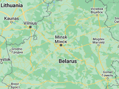 Map showing location of Zhdanovichy (53.9432, 27.425)