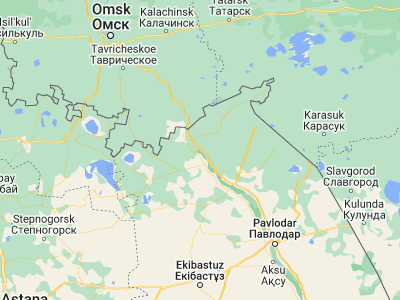 Map showing location of Zhelezīnka (53.53944, 75.31452)