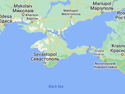 Map showing location of Zhelyabovka (45.39877, 34.75776)