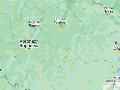 Map showing location of Zherdevka (51.84861, 41.46056)