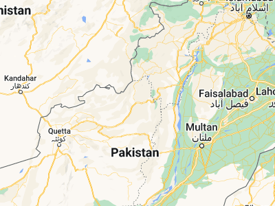 Map showing location of Zhob (31.34111, 69.44806)
