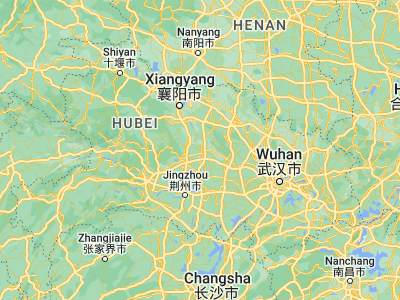 Map showing location of Zhongxiang (31.16611, 112.58306)