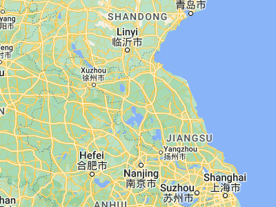 Map showing location of Zhongxing (33.70389, 118.67917)