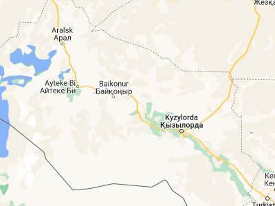 Map showing location of Zhosaly (45.48778, 64.07806)