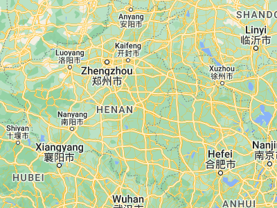 Map showing location of Zhoukou (33.63333, 114.63333)