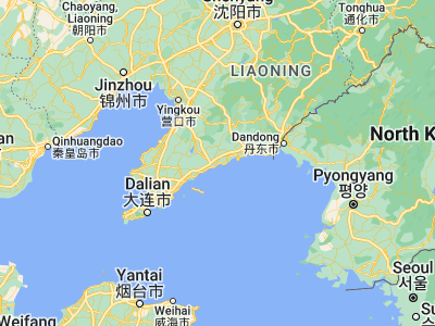 Map showing location of Zhuanghe (39.70083, 122.99111)