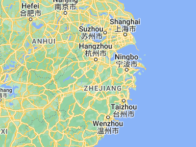 Map showing location of Zhuji (29.71876, 120.24233)