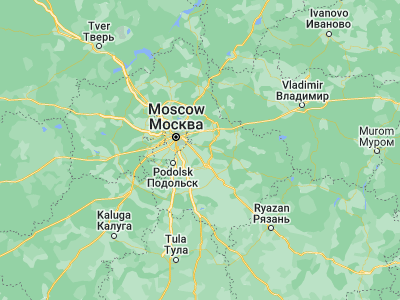 Map showing location of Zhukovskiy (55.59528, 38.12028)