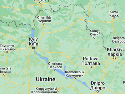 Map showing location of Zhuravka (50.48108, 32.5949)