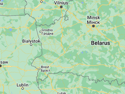 Map showing location of Zhyrovichy (53.0131, 25.3443)