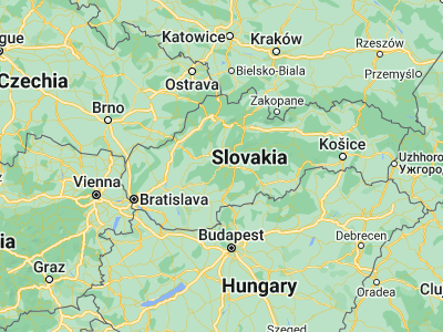 Map showing location of Žiar nad Hronom (48.59184, 18.84958)