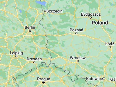 Map showing location of Zielona Góra (51.93548, 15.50643)