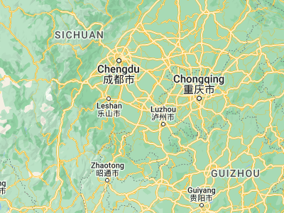 Map showing location of Zigong (29.34162, 104.77689)