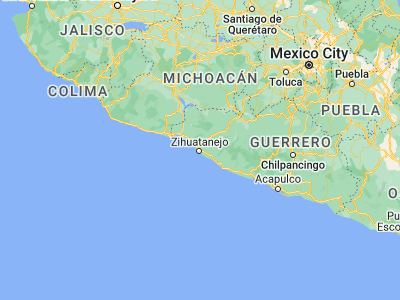 Map showing location of Zihuatanejo (17.64344, -101.55212)
