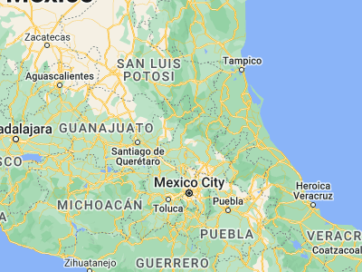 Map showing location of Zimapán (20.75, -99.35)