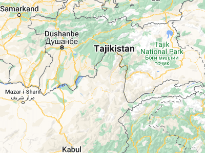 Map showing location of Zīrakī (37.59212, 70.55857)
