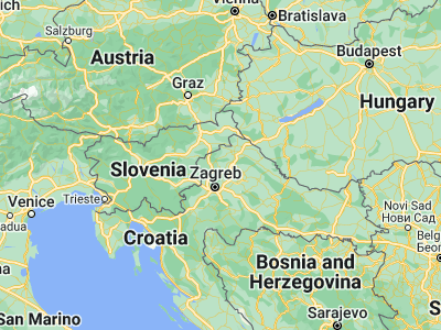 Map showing location of Zlatar (46.09417, 16.07083)