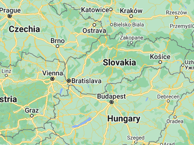 Map showing location of Zlaté Moravce (48.38553, 18.40063)