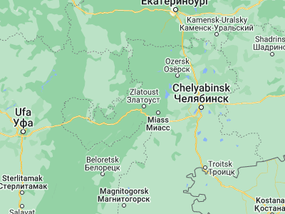 Map showing location of Zlatoust (55.17111, 59.65083)