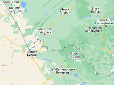 Map showing location of Zmeinogorsk (51.15776, 82.19534)
