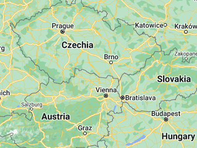 Map showing location of Znojmo (48.8555, 16.0488)
