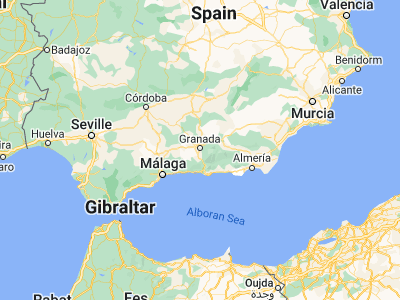 Map showing location of Zubia (37.11906, -3.584)