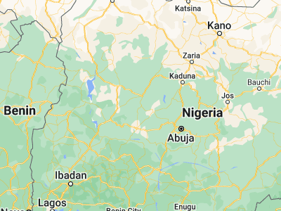 Map showing location of Zungeru (9.81278, 6.15583)