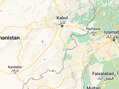 Map showing location of Zurmat (33.43778, 69.02774)