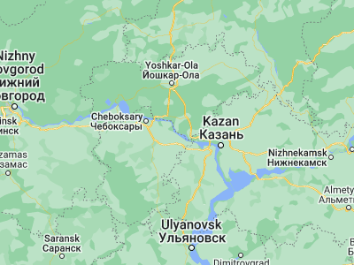 Map showing location of Zvenigovo (55.97539, 48.01304)