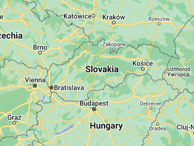 Map showing location of Zvolen (48.57442, 19.15324)