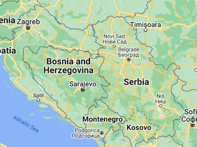 Map showing location of Zvornik (44.38605, 19.10247)