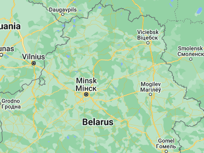 Map showing location of Zyembin (54.3579, 28.2207)