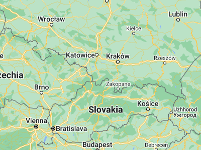 Map showing location of Żywiec (49.68529, 19.19243)